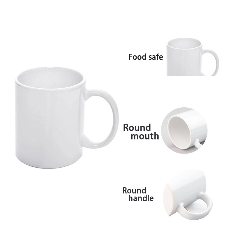 USA Warehouse 11oz White Sublimation Blank Tumbler Coffee Mugs 11 oz Ceramic Mugs With Handle For Christmas Gift