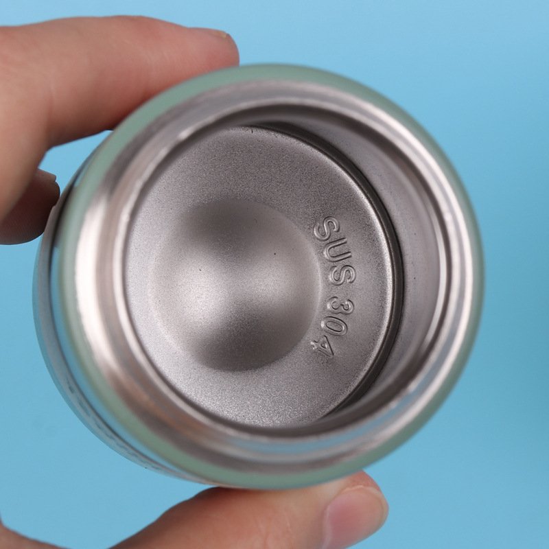 Mini Small Straight Cup Pocket New Cute Vacuum Insulation Thermo Wood Grain Lid Creative Thermo Flask