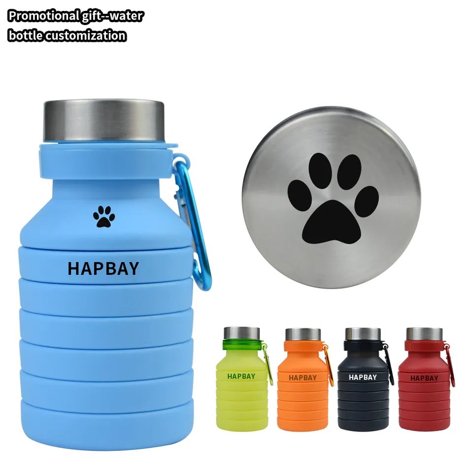 Medical grade factory custom GRS food grade BPA FREE custom Logo outdoor sports portable collapsible Silicone Water Bottle
