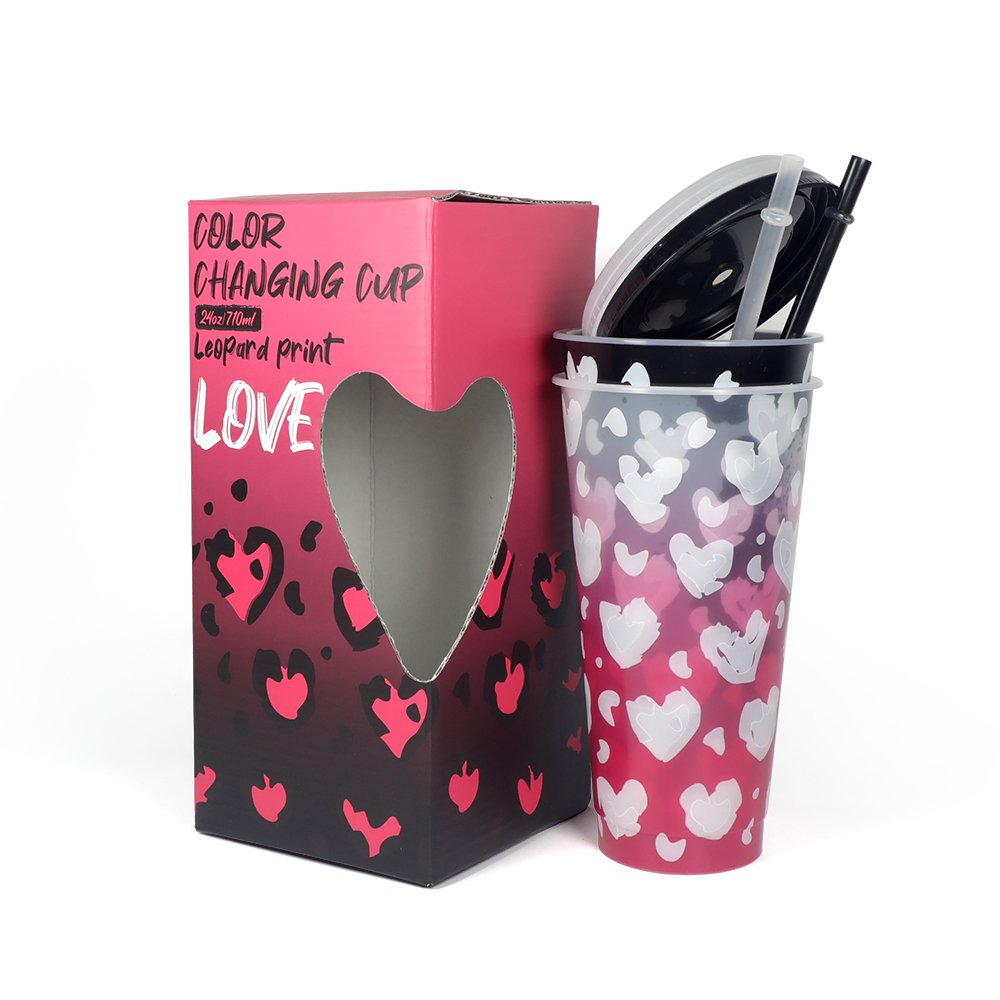 100 design Wholesale magic reusable mug temperature plastic color changing cup when cold