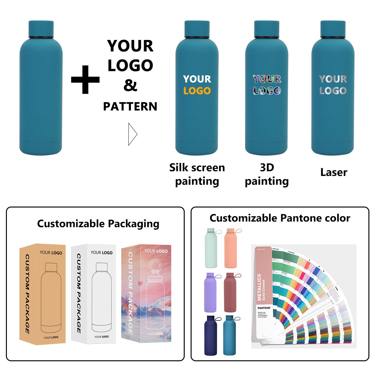 TY 350ml/500ml /750ml 304 Stainless Steel Narrow Mouth Vacuum Flask custom logo Thermal rubber paint sport small mouth bottle