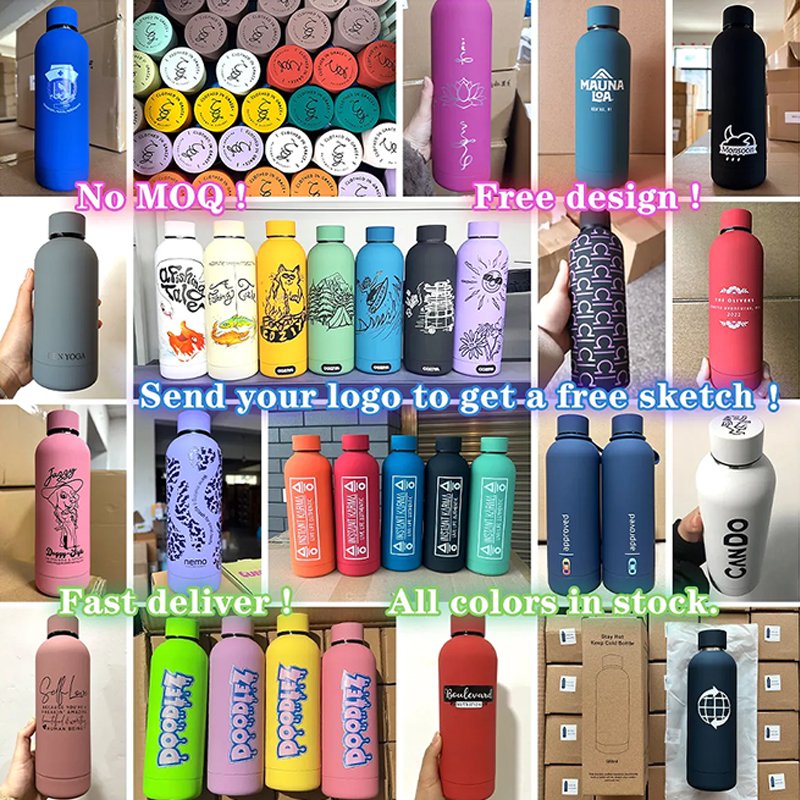 TY 350ml/500ml /750ml 304 Stainless Steel Narrow Mouth Vacuum Flask custom logo Thermal rubber paint sport small mouth bottle