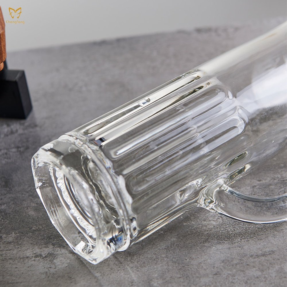 Wholesale 360ml 600ml Clear Transparent Large Custom Logo Beer Glasses Mug Cup For Cold Beverage Drinks Bar Beer Stein