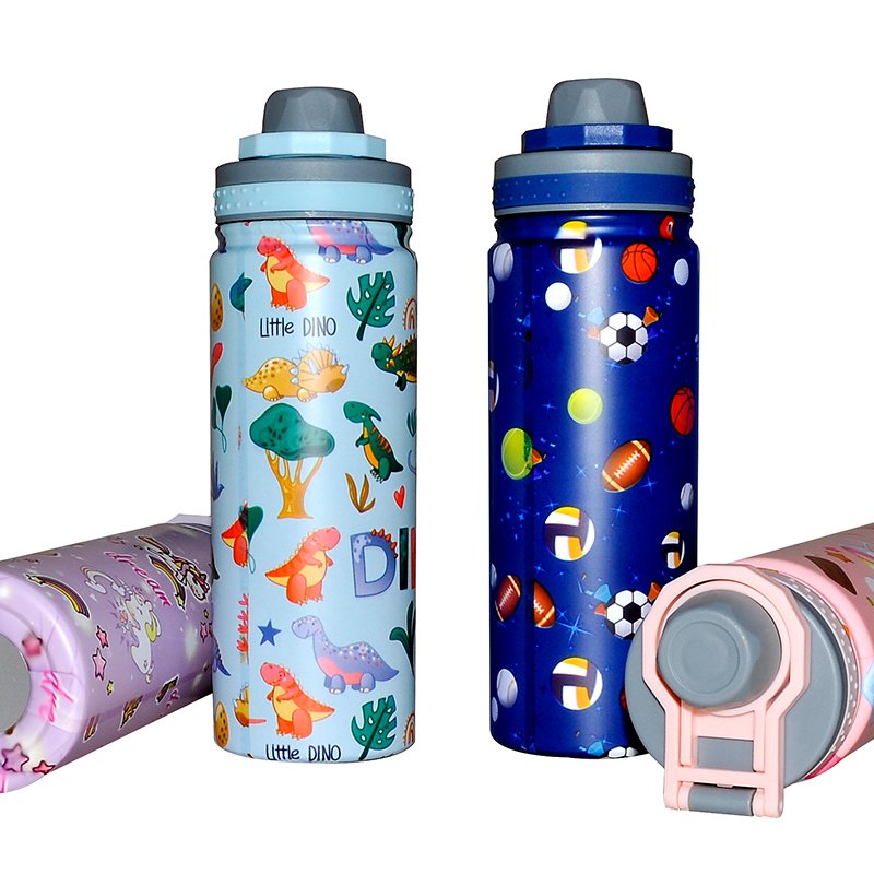 17oz Stainless Steel Kids Water Bottle Straw Drinking Children Bpa Free Kids Drink School Cute Pattern Water Bottle