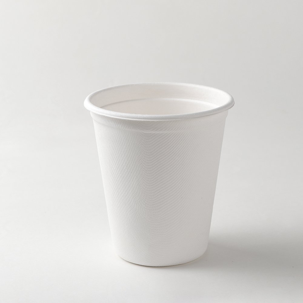 12 Oz Disposable Sugarcane Bagasse Cup Takeaway Water Tea Coffee Cups With Lid
