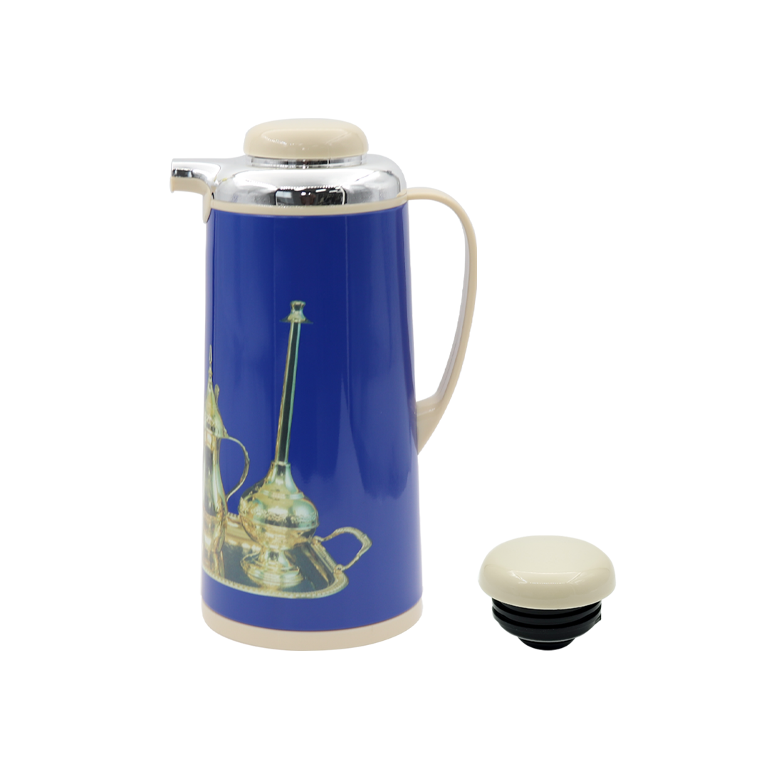 High Class Customized pattern logo acceptable Iron Body Glass Refill vacuum flask coffee pot Suitable Household Camping Party