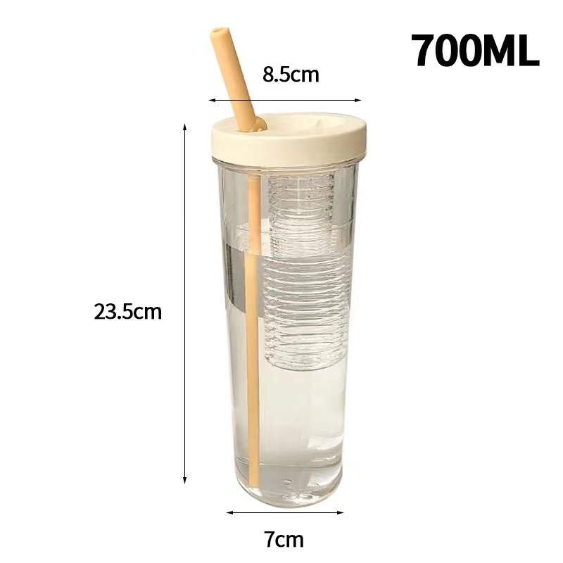 Large Capacity Different Color School Travel Sport Outdoor Glass Cup Tea separation Plastic Glass Water Bottle Drinkware