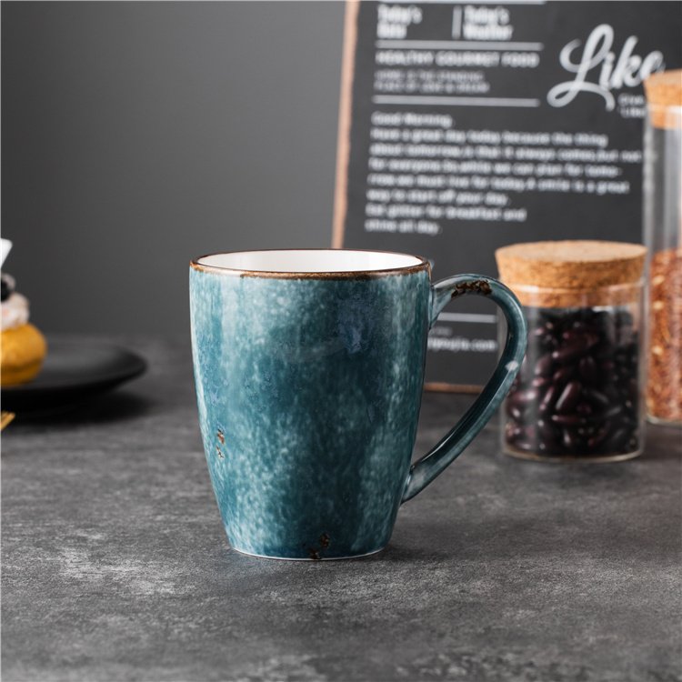 Modern Custom Logo 400ml Single Handle Drinkware Cup Color Glaze Coffee Cup Ceramic Coffee Mug for Gift