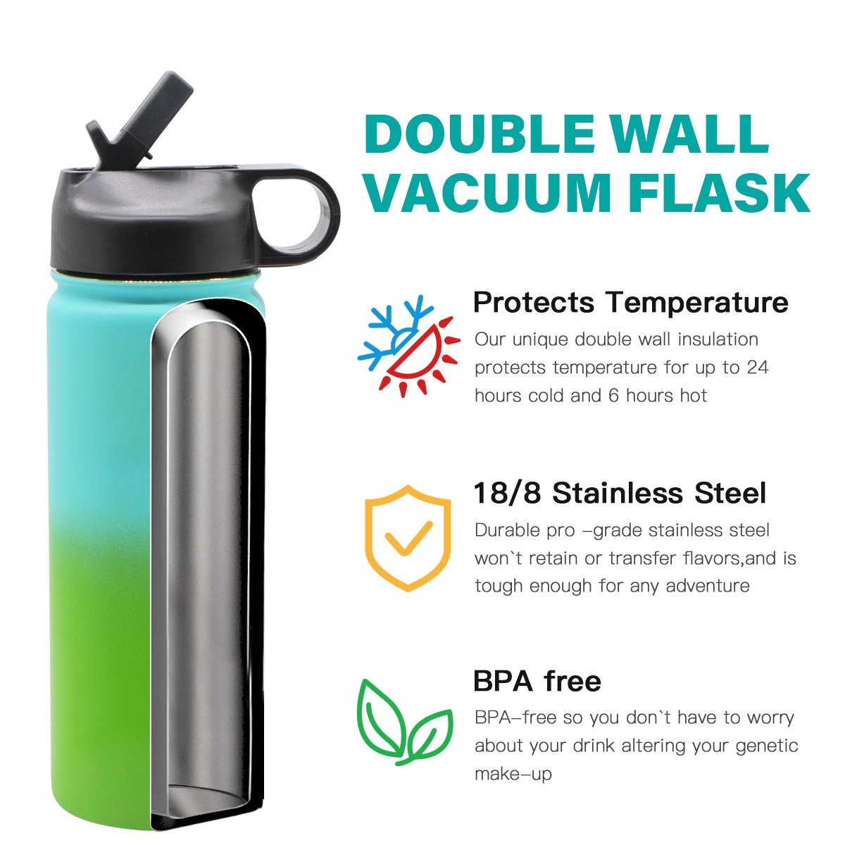 drinking glass water bottle with sleeve and stainless steel lid for juice, tea, beverages
