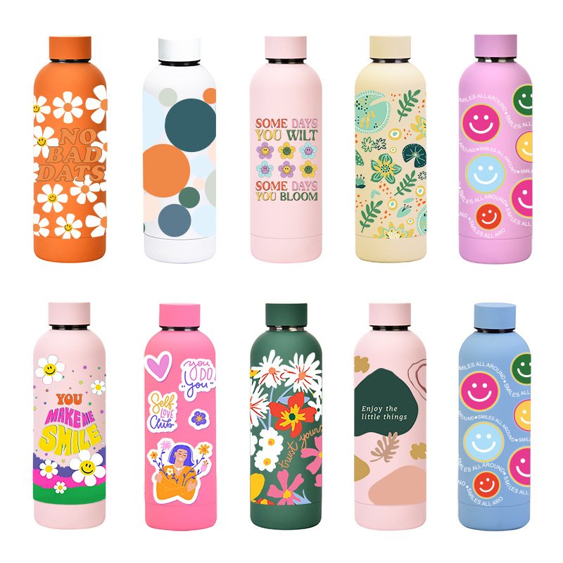 Premium Food grade 500ml 750ml 1000ml double walled stainless steel vacuum flasks thermos soft touch rubber coating