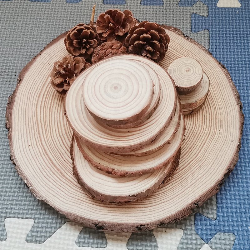 Creative Raw Wood Coaster Coffee Tea Party Cup Holder Customized Decor Small Wood Round Unpeeled Raw Pinewood Coaser Mug Holder