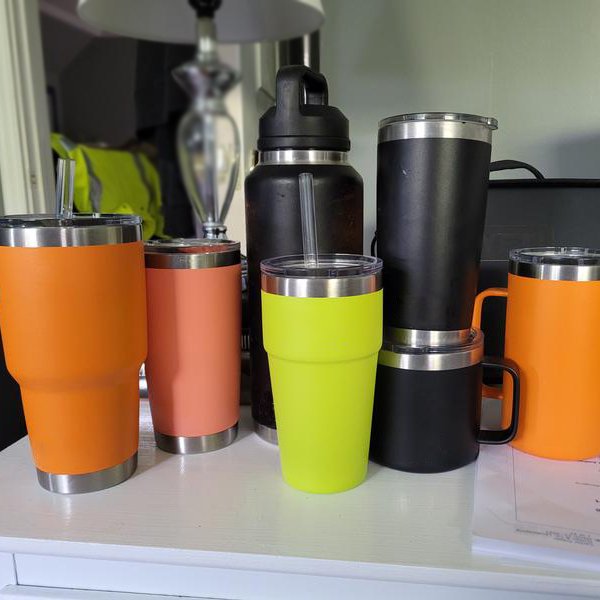 20 oz Stainless Steel Vacuum Insulated Red Tumbler w/MagSlider Lid Mug Cup Termos Water Bottle Cold and Hot 20oz bulk Durable