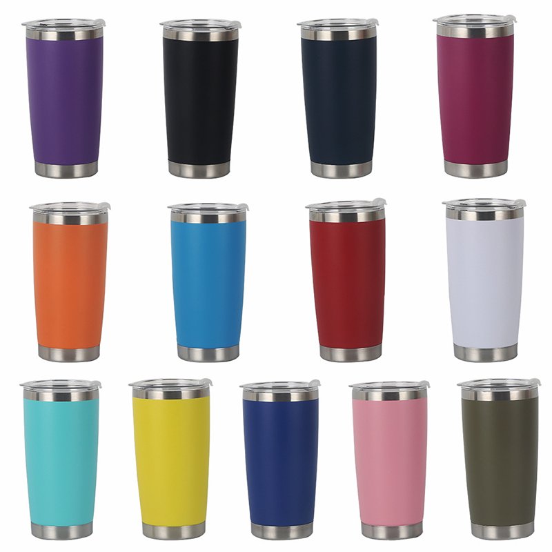 20 oz Stainless Steel Vacuum Insulated Red Tumbler w/MagSlider Lid Mug Cup Termos Water Bottle Cold and Hot 20oz bulk Durable