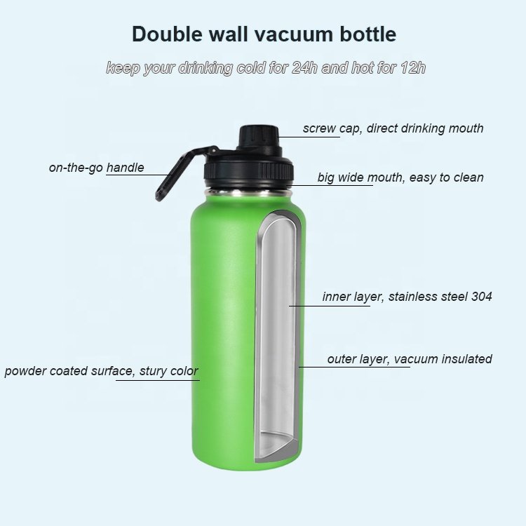 Oem 18 oz 32 oz Double Wall Stainless Steel Gym Sport Drinking Bottle Portable Insulated Water Bottle with Custom Logo