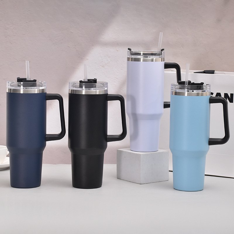 40oz Straws Vacuum Flask Insulated Portable Cup Bottle Stainless Steel Tumbler with Straws Vacuum Flask Insulated Portable Cup