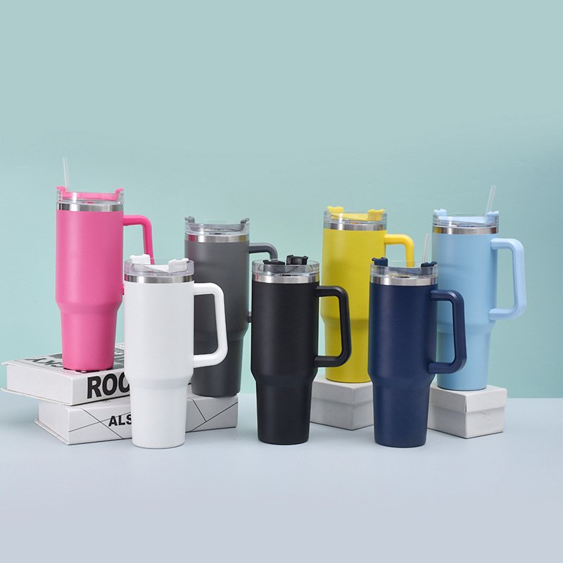 40oz Straws Vacuum Flask Insulated Portable Cup Bottle Stainless Steel Tumbler with Straws Vacuum Flask Insulated Portable Cup
