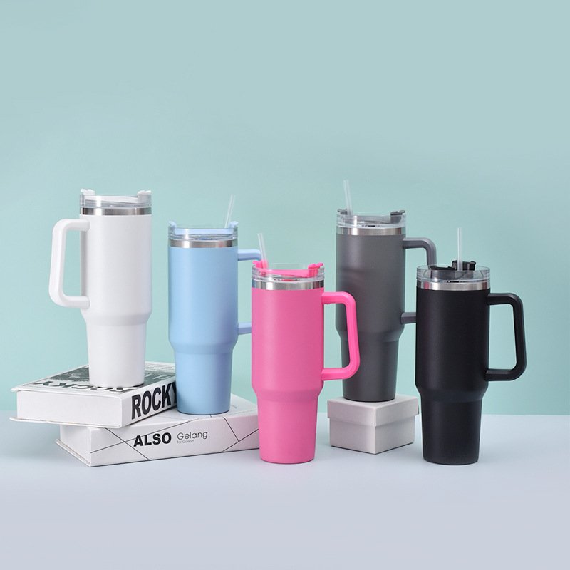 40oz Straws Vacuum Flask Insulated Portable Cup Bottle Stainless Steel Tumbler with Straws Vacuum Flask Insulated Portable Cup