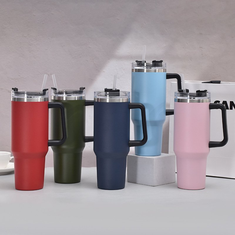 40oz Straws Vacuum Flask Insulated Portable Cup Bottle Stainless Steel Tumbler with Straws Vacuum Flask Insulated Portable Cup