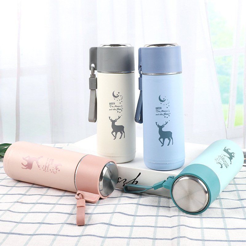 Wholesale Cute 450ml Starry Deer Plastic Glass Water Bottle Gift Advertising Cup Commemorative Printing Promotion Cup Bottle