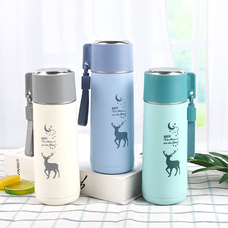 Wholesale Cute 450ml Starry Deer Plastic Glass Water Bottle Gift Advertising Cup Commemorative Printing Promotion Cup Bottle