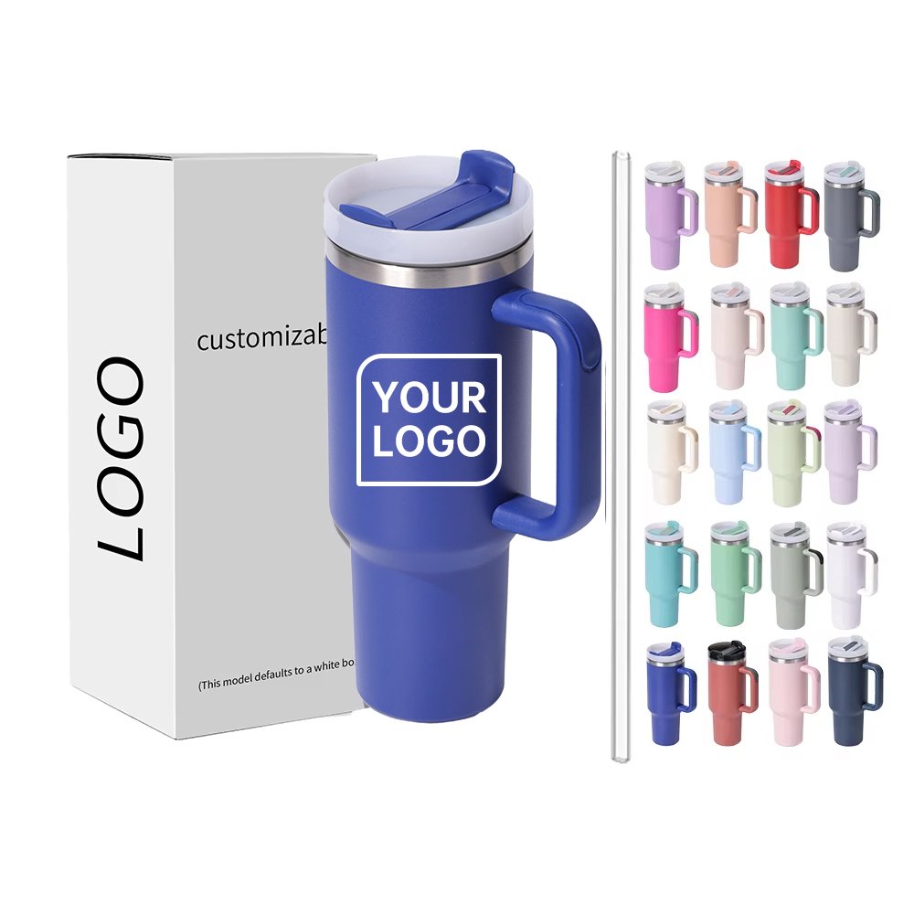 Most popular 40 oz Tumbler with Handle and Straw Lid Insulated Reusable Stainless Steel Vacuum Flasks Outdoor Travel Mug