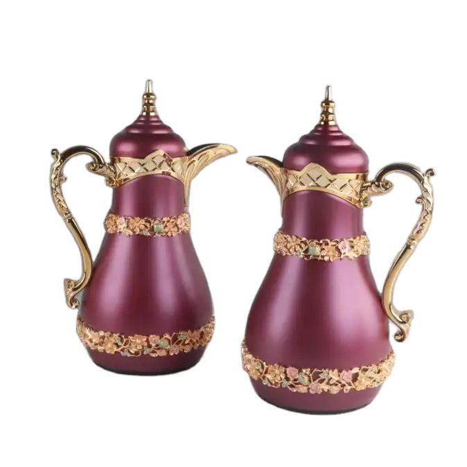 2024 Custom Arabic Luxury Gold Dalllah Tea Set Vacuum Flask Coffee And Coffee Pot In Stock