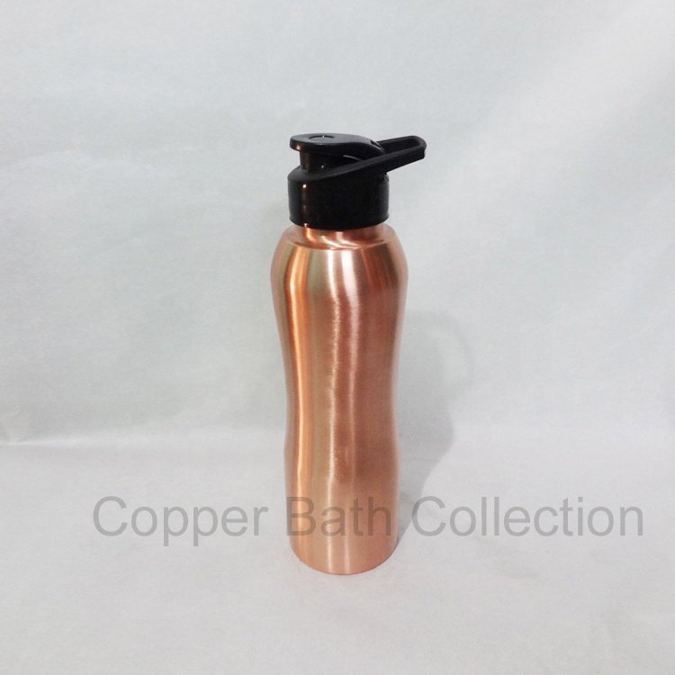 Smart Grip plastic Sipper copper water bottle with matt polish copper range hundred percent copper customized water bottle