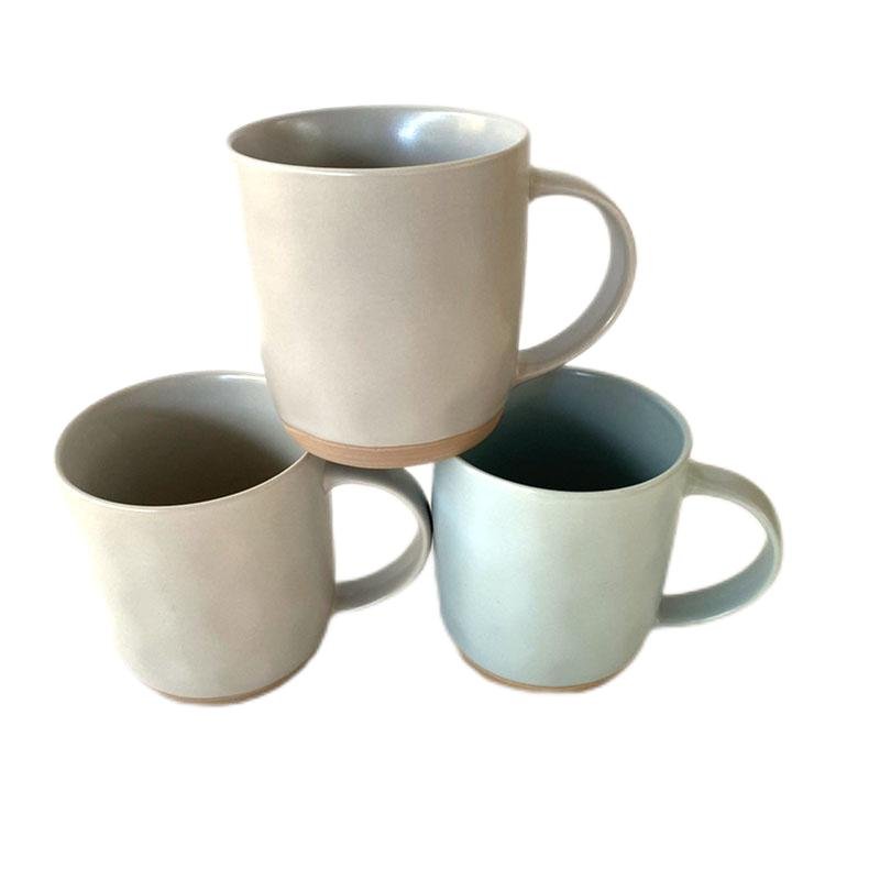 ZSC eco friendly plain simple dark green new shape coffee shop cup latte modern ceramic mug with natural glaze