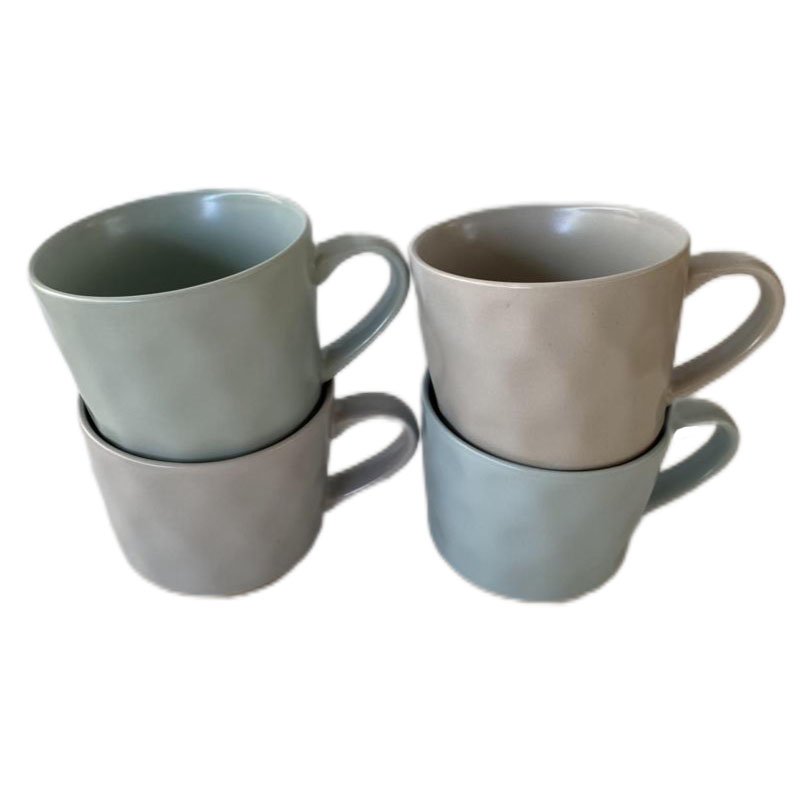 ZSC eco friendly plain simple dark green new shape coffee shop cup latte modern ceramic mug with natural glaze