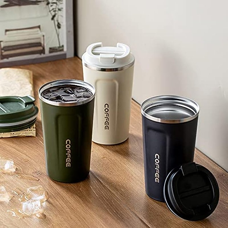 Double Walled stainless steel 380ml 510ml mugs metal thermos portable cup travel eacam 380ml stainless steel coffee cup