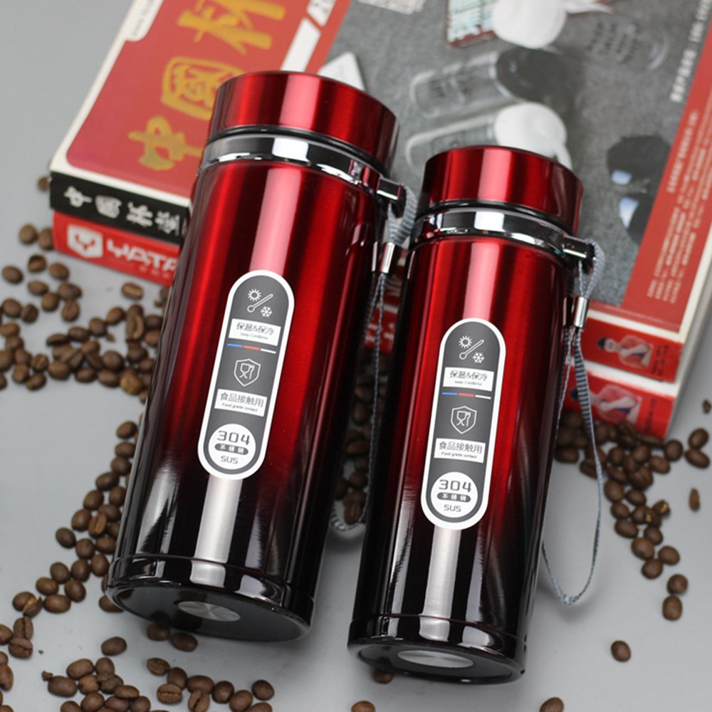 Wholes Hydro Stainless Steel Water Bottle with Rope Outdoor Gradual Color Tumbler Wide Mouth Hydro Sport Thermos Vacuum Flask