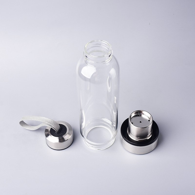 Crystal drinking water bottle with gemstone center crystal elixir bottle with natural crystal point healing obelisk wand energy