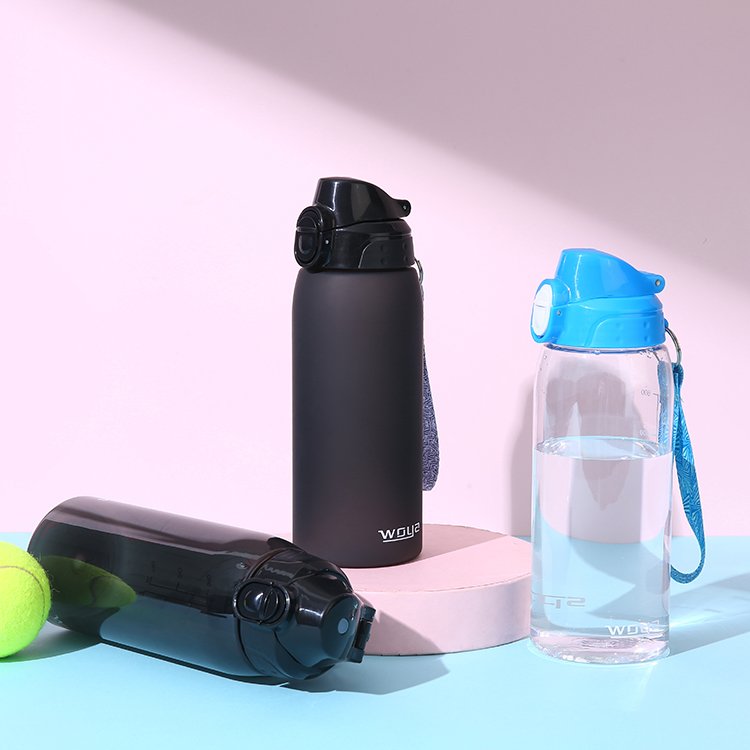 Custom printed logo plastic sports gym durable Leak-Proof Drinking Jug motivational sports water bottle