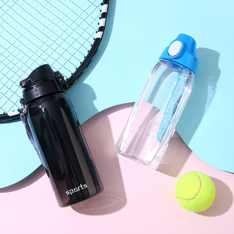 Custom printed logo plastic sports gym durable Leak-Proof Drinking Jug motivational sports water bottle