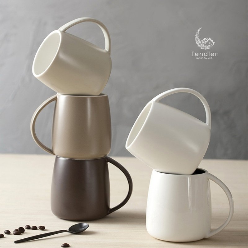 13oz Ceramic Mug Customized Logo Milk Mug with Handle