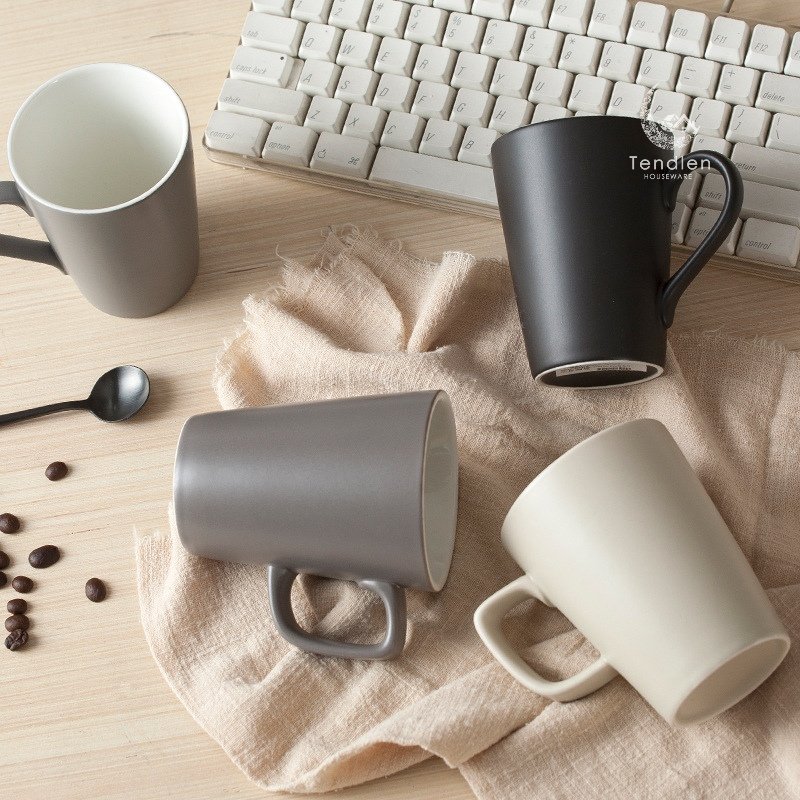 13oz Ceramic Mug Customized Logo Milk Mug with Handle