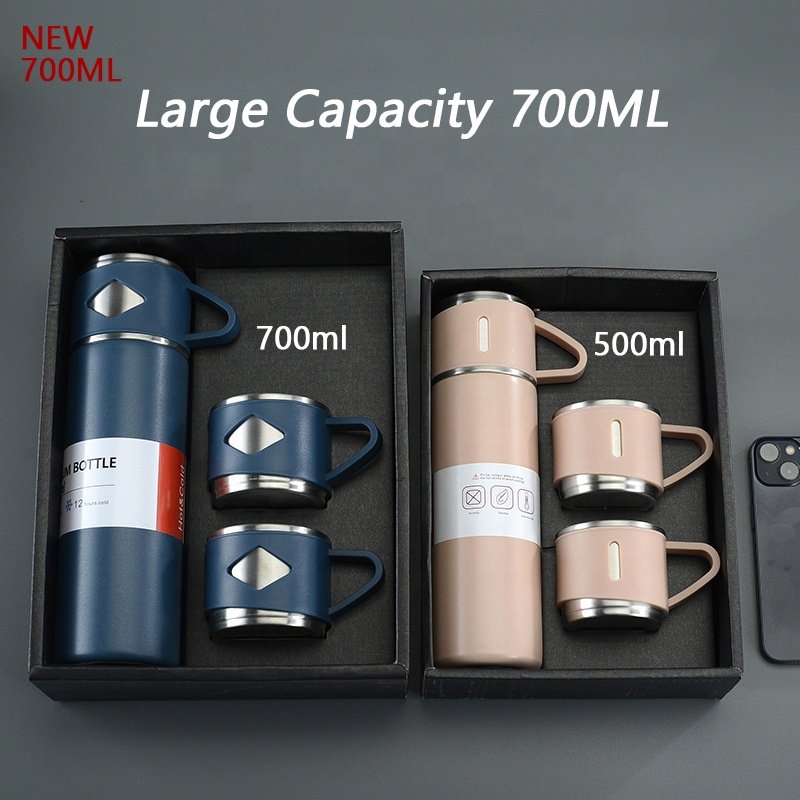Hot Business Gift Set 500ml 304 Stainless Steel Vacuum Flask Thermos Cup Set with Custom Logo