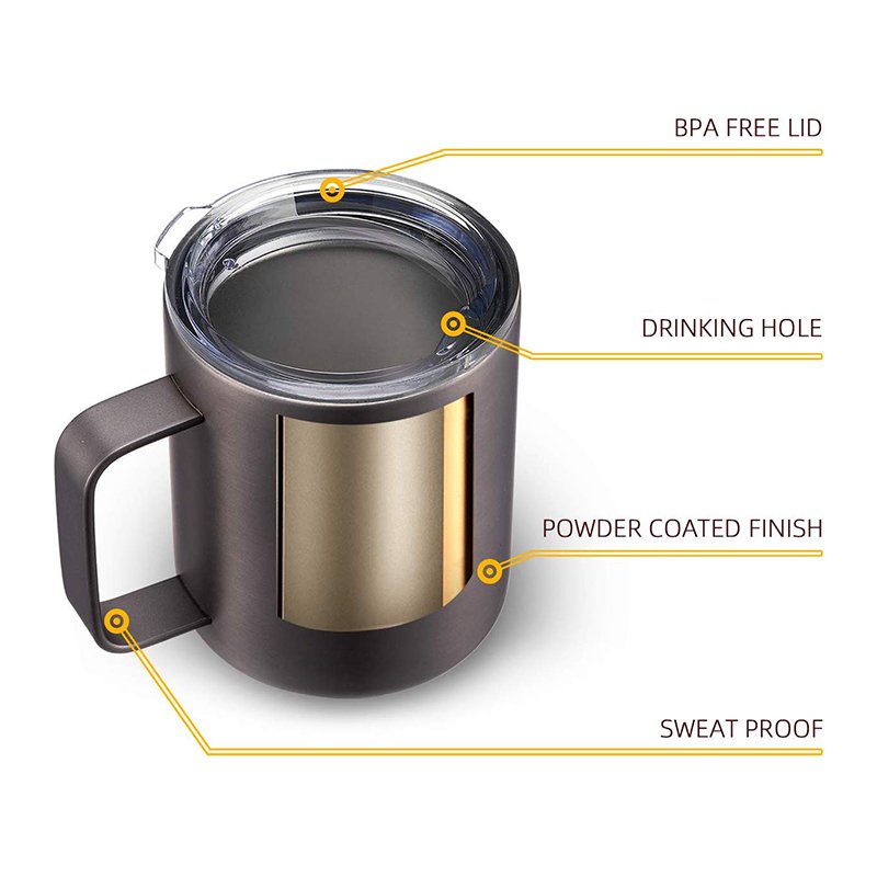 Custom Portable Luxury Bulk Reusable 12oz 14oz Double Wall Insulated Stainless Steel Travel Coffee Mug Tumbler Cup With Logo Lid