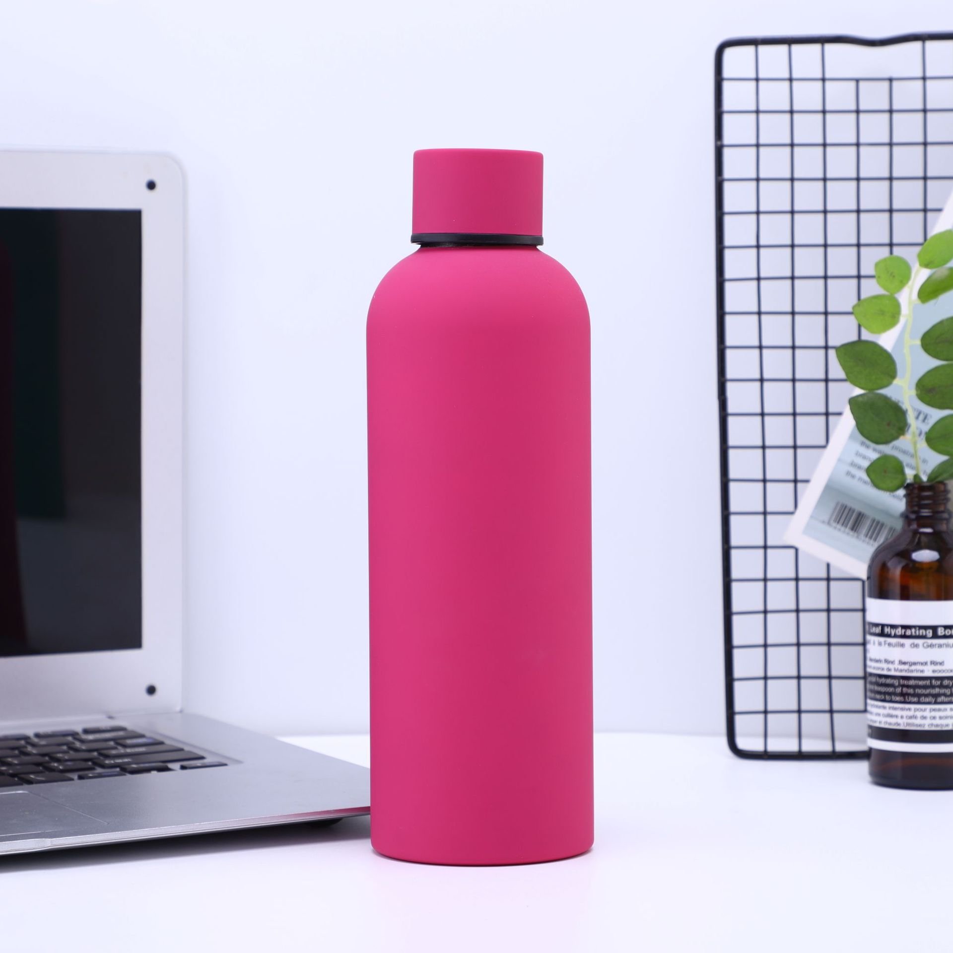500ml 750ml Rubber Small Mouth Metal Drink Gym Sport Motivational Insulated Stainless Steel Water Bottle With Custom Logo