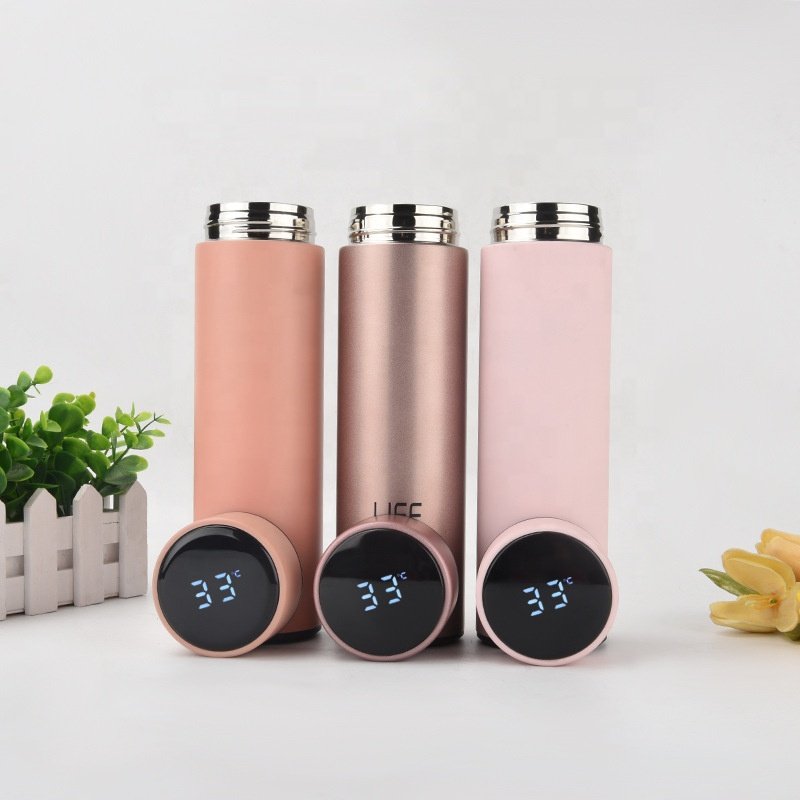 LED Smart Temperature Display Thermal Flask Cup Water Bottle with Tea Strainer Inteligente Termo Digital 500ml Stainless Steel