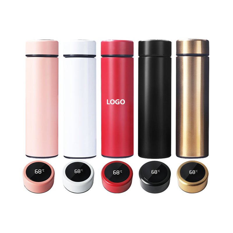 LED Smart Temperature Display Thermal Flask Cup Water Bottle with Tea Strainer Inteligente Termo Digital 500ml Stainless Steel