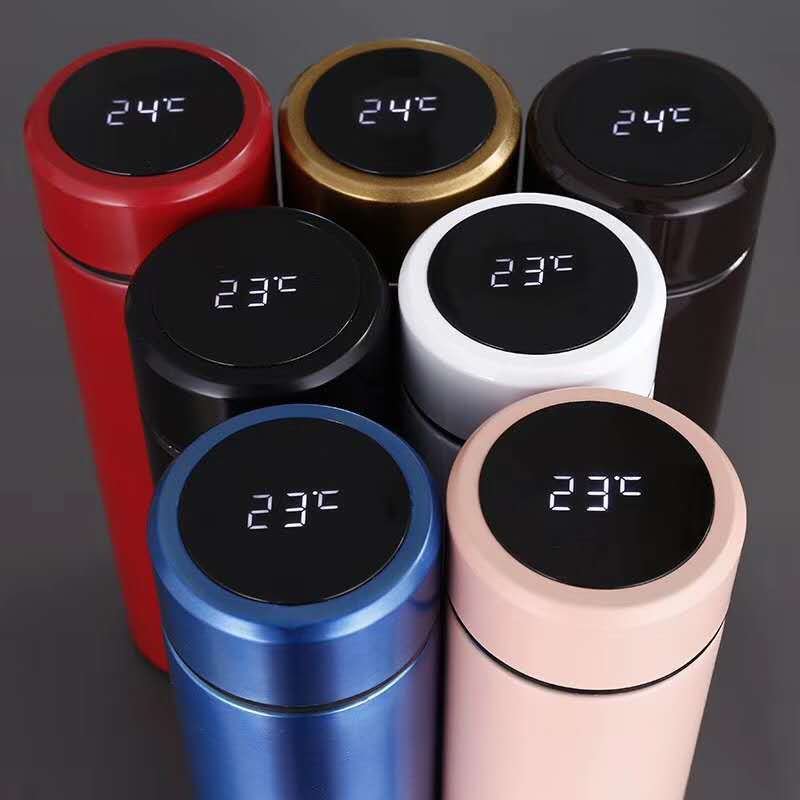 LED Smart Temperature Display Thermal Flask Cup Water Bottle with Tea Strainer Inteligente Termo Digital 500ml Stainless Steel