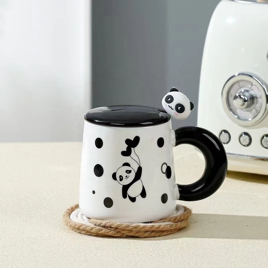 Fine white porcelain mug with color glazed 12 oz ceramic cups with handles for home kitchen blue and white stoneware coffee mug