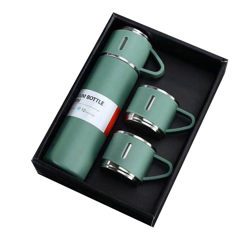 FX Factory Wholesale 500ml thermal mug gift sets double wall tea cup sets stainless steel vacuum flask sets with 2 extra lids