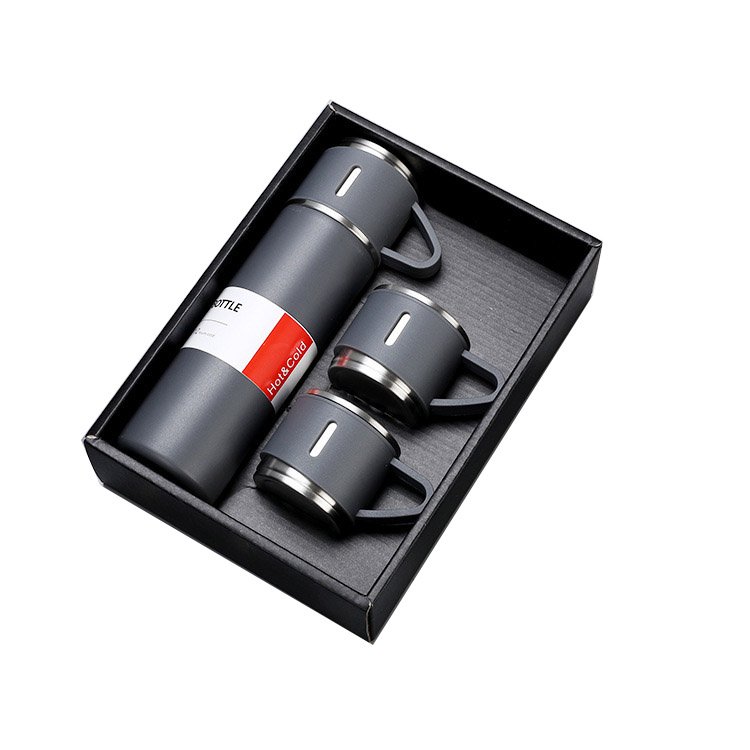 FX Factory Wholesale 500ml thermal mug gift sets double wall tea cup sets stainless steel vacuum flask sets with 2 extra lids
