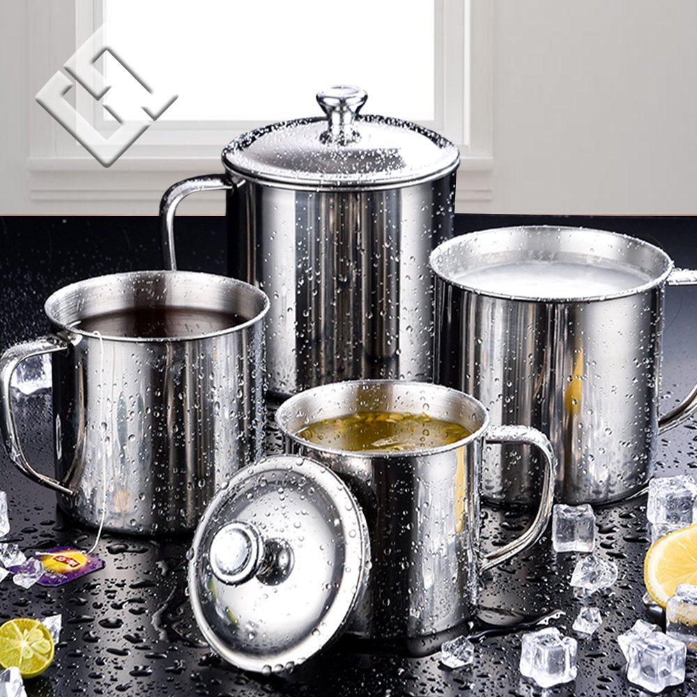 Camping Stainless Steel 304 Water Tea Coffee Mugs Handle Tumbler Cups With