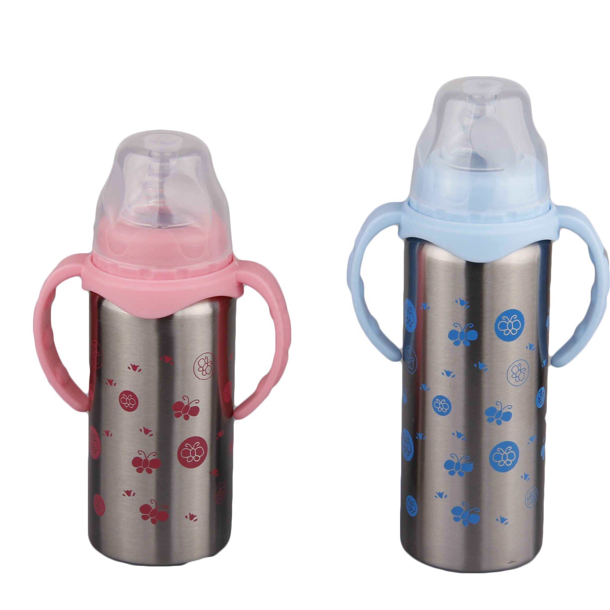 Eco-friendly 8oz Baby Warmer Vacuum Bottle Stainless Steel Thermos Baby Feeding Supplies With Straw Lid Baby Water Bottle