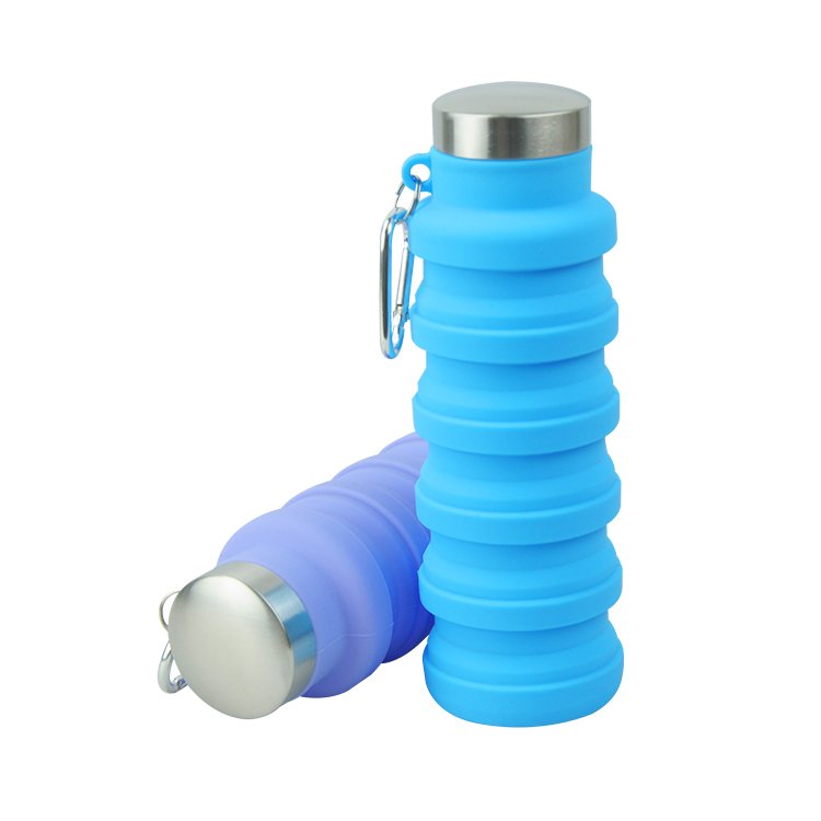 Foldable Water Bottle Reusable BPA Free Silicone Collapsible Water Bottle For Travel Gym Camping Hike