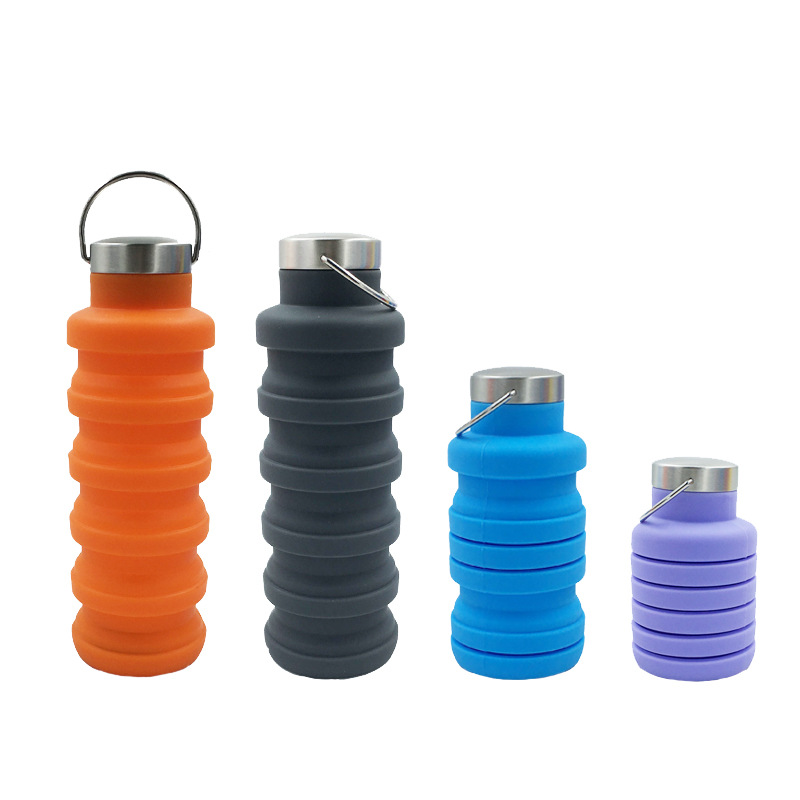 Foldable Water Bottle Reusable BPA Free Silicone Collapsible Water Bottle For Travel Gym Camping Hike