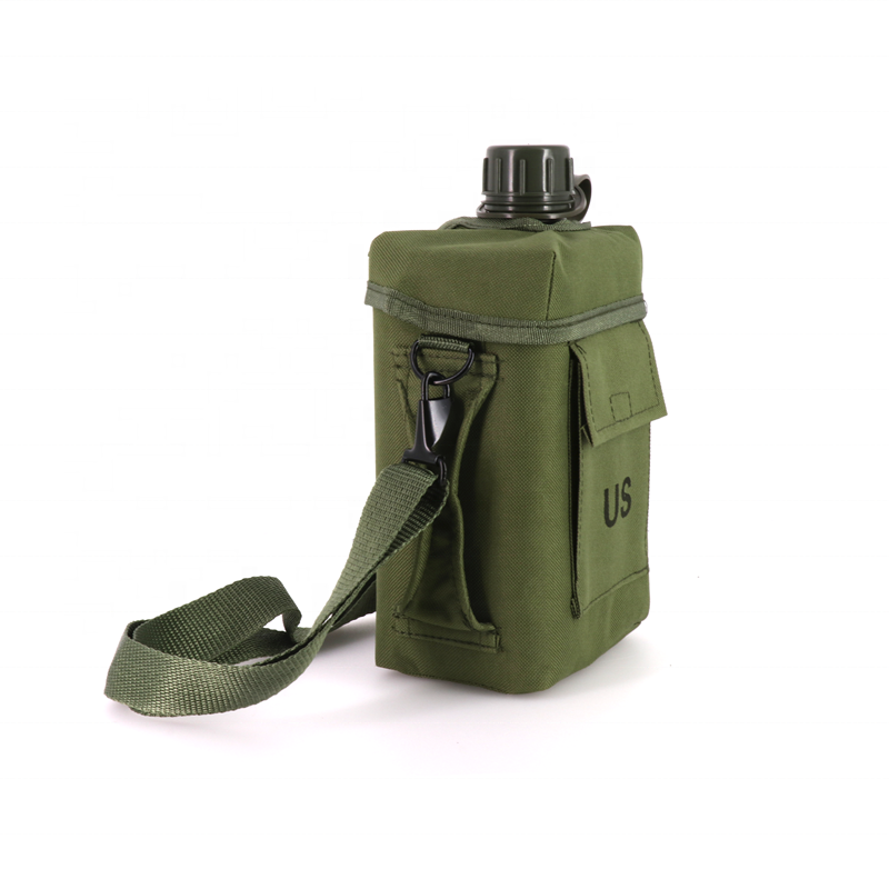 2 L Outdoor Portable Plastic Bottle Water Bottle with Sling Keeping Drink Hot Cold Plastic Square Olive Canteen Water Bottle